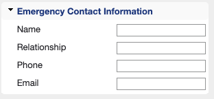 Emergency contact information fields in Mindbody